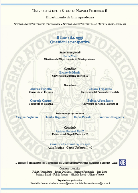 Il fine vita, oggi. Questioni e prospettive